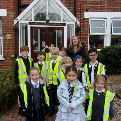 School Council visited St Margarets Care home and made craft easter bunnies with the residents.