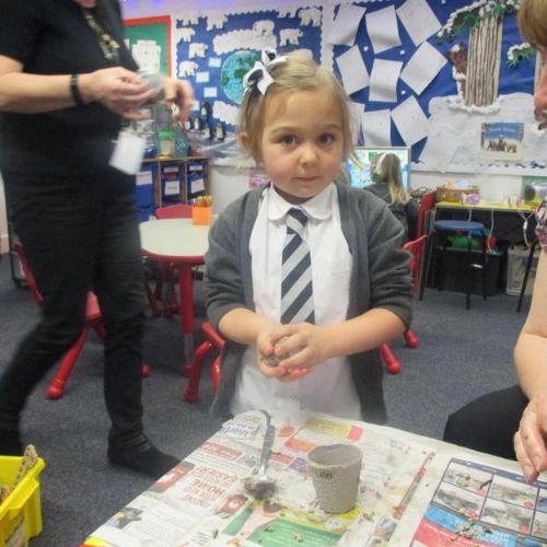 Making our Bird Feeders with Mrs Wilkinson